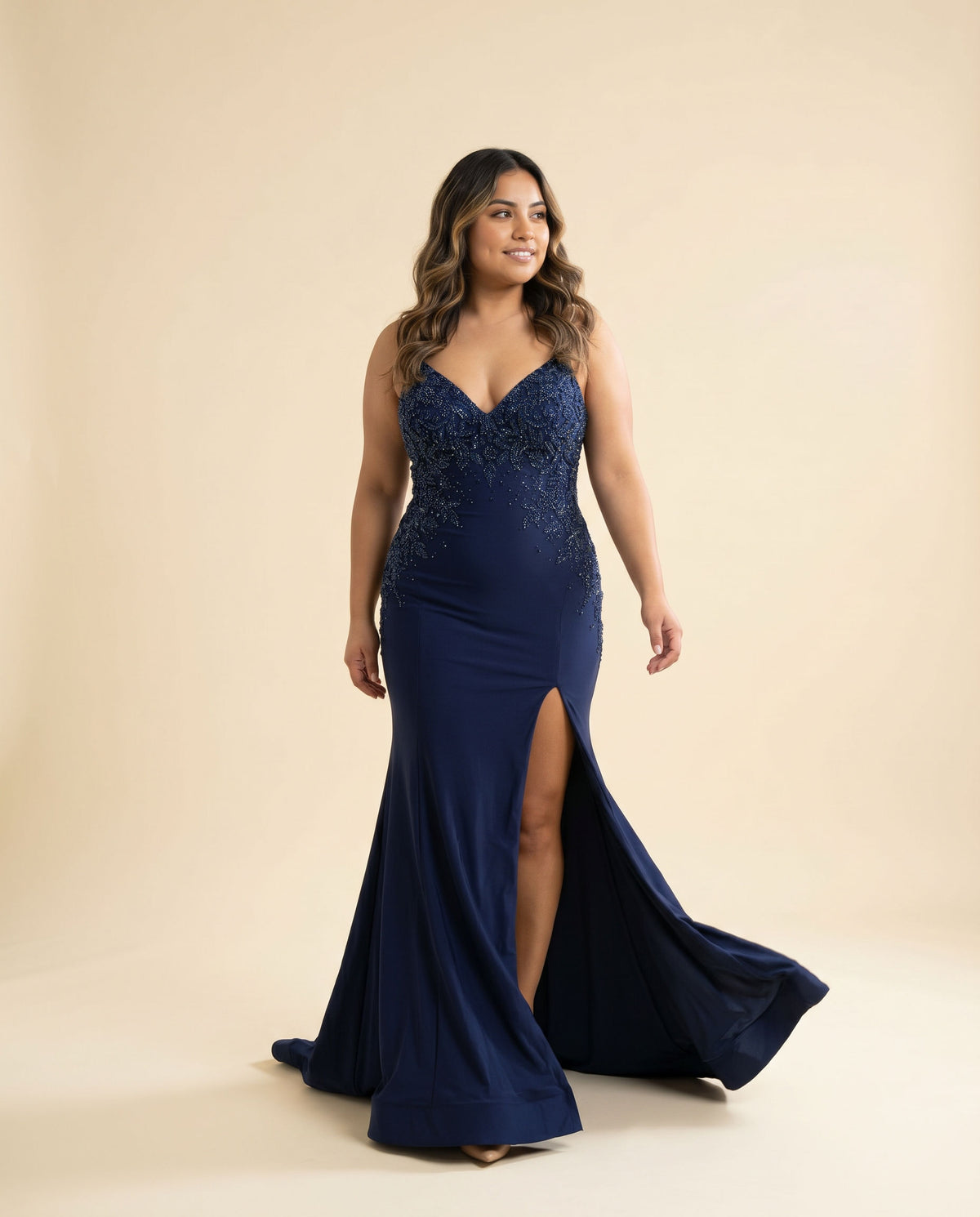 Robe Décolleté Ajustée Marine