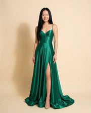 Robe En Satin Corset Peacock