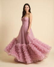 Robe À Étages Rose Pâle