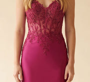 Robe ajustée en jersey Framboise