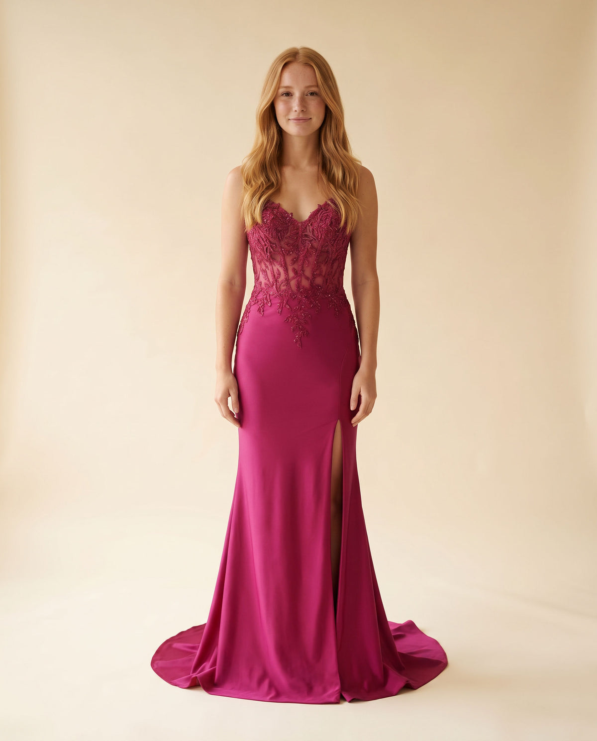Robe ajustée en jersey Framboise