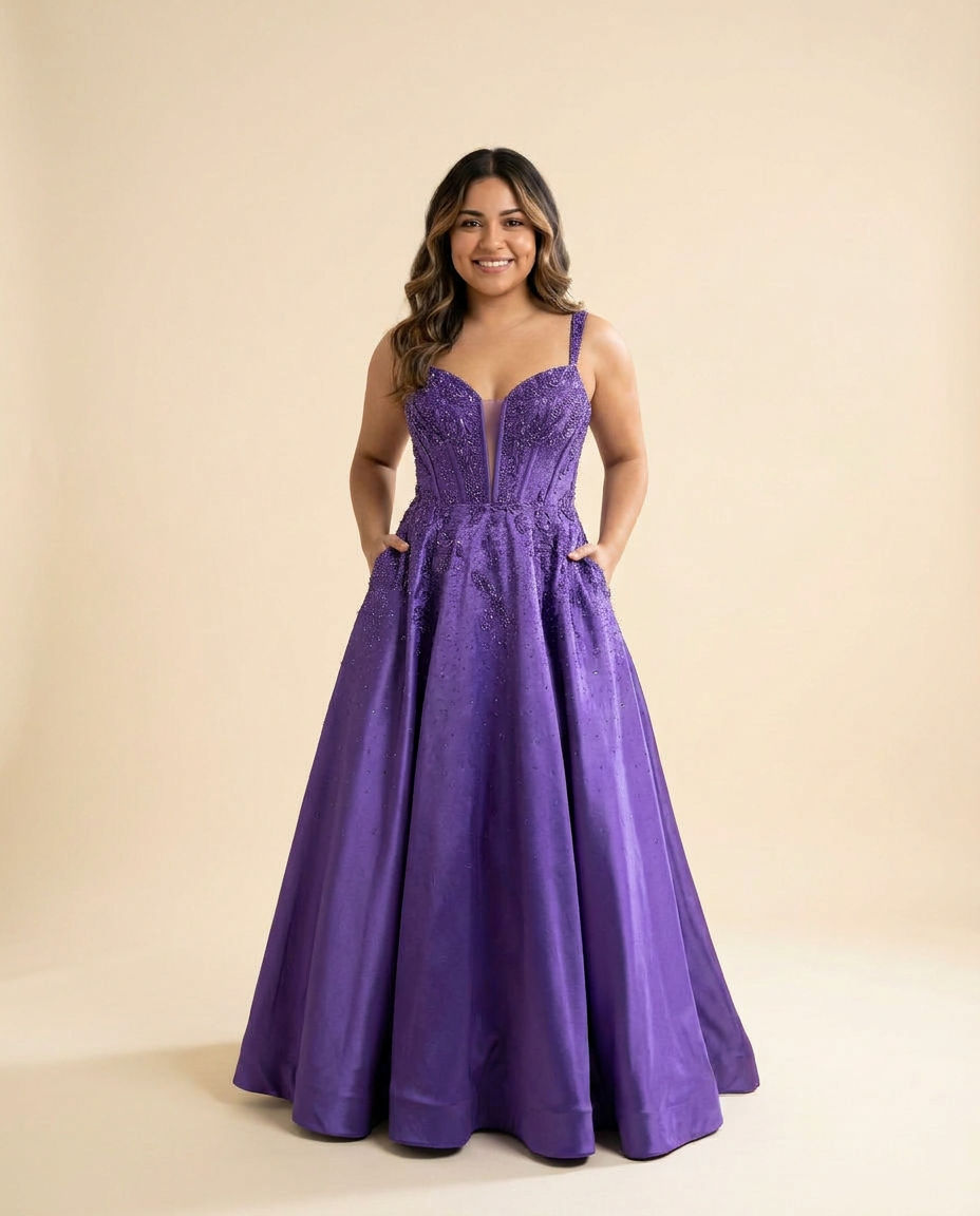 Robe Satiné Brillante Lilas