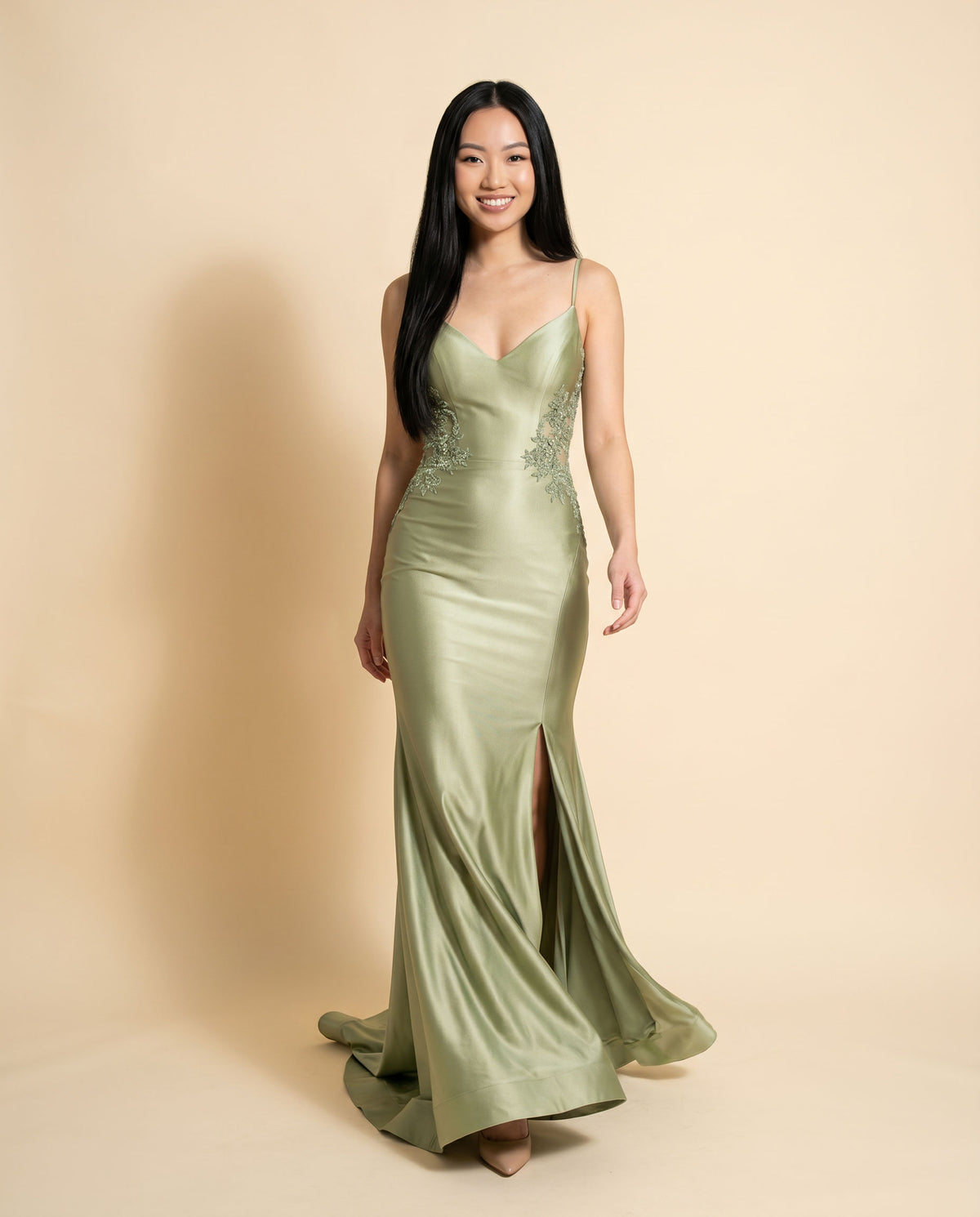 Robe En Satin Sauge