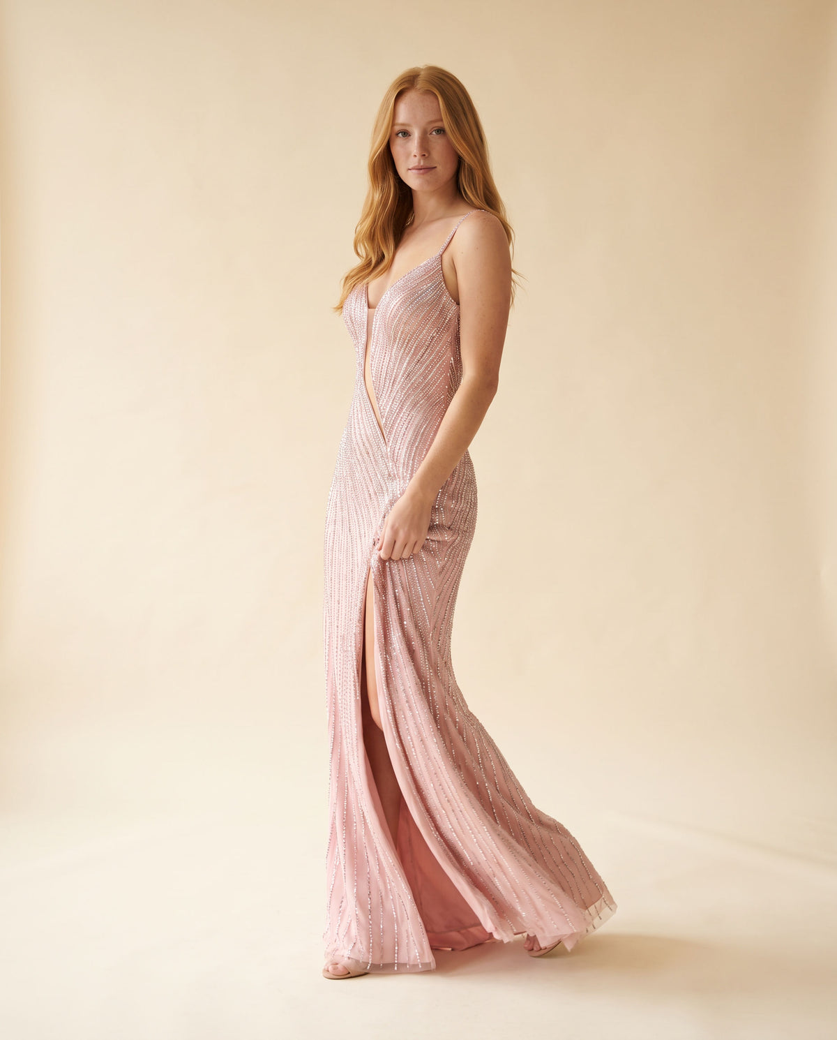 Robe Brillante Rose Argenté