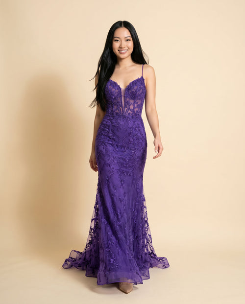 Ellie Wilde - Robe Sirène Purple - Violet