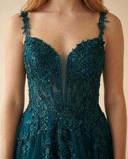 Robe Dentelle Sarcelle