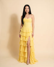 Robe à volants Jaune