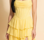 Robe à volants Jaune