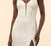 Robe Ajustée Corset Ivoire
