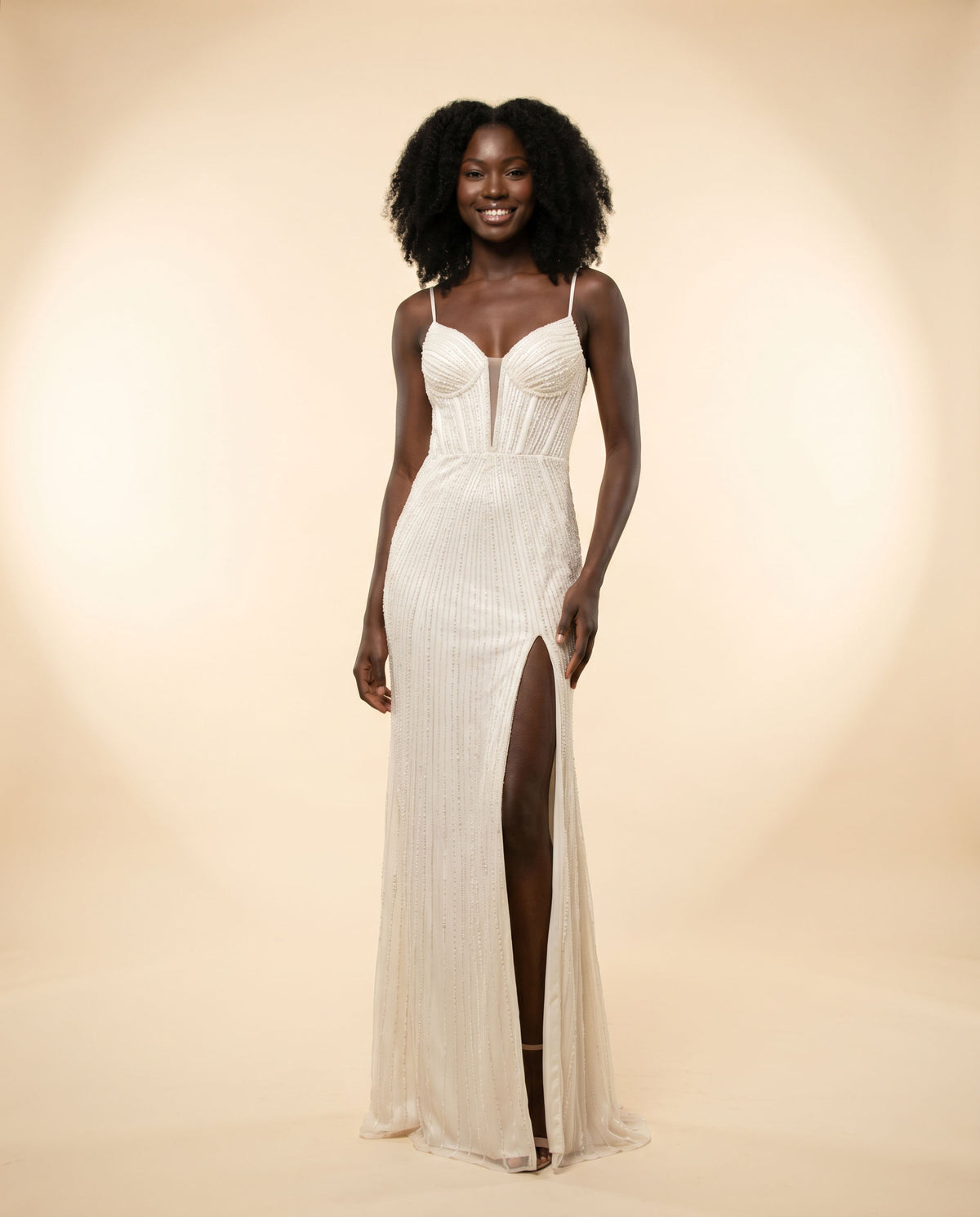 Robe Ajustée Corset Ivoire