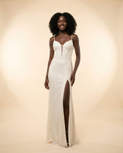 Robe Ajustée Corset Ivoire