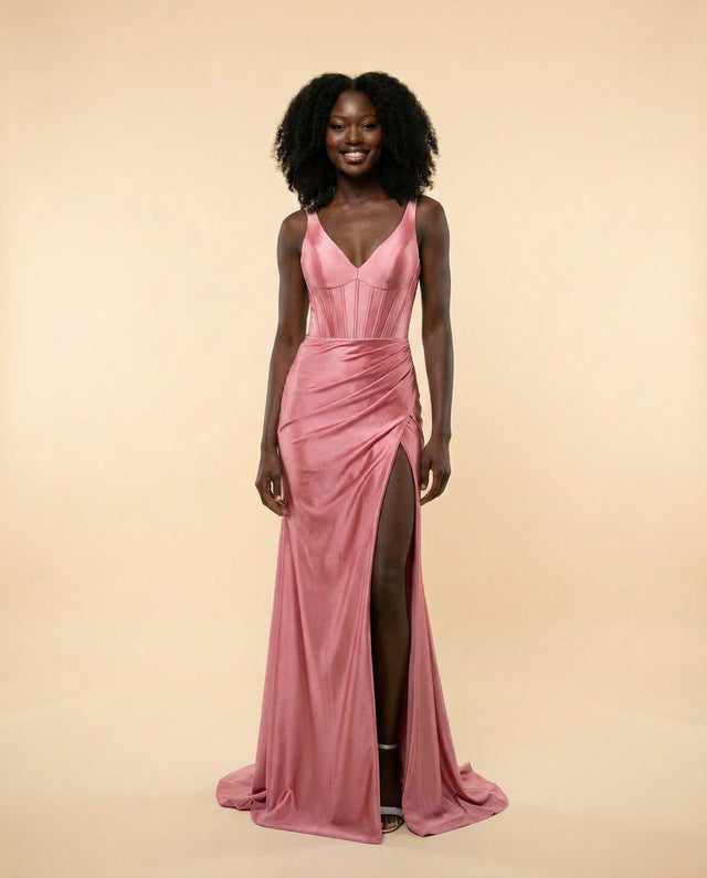 Robe En Satin Fuchsia