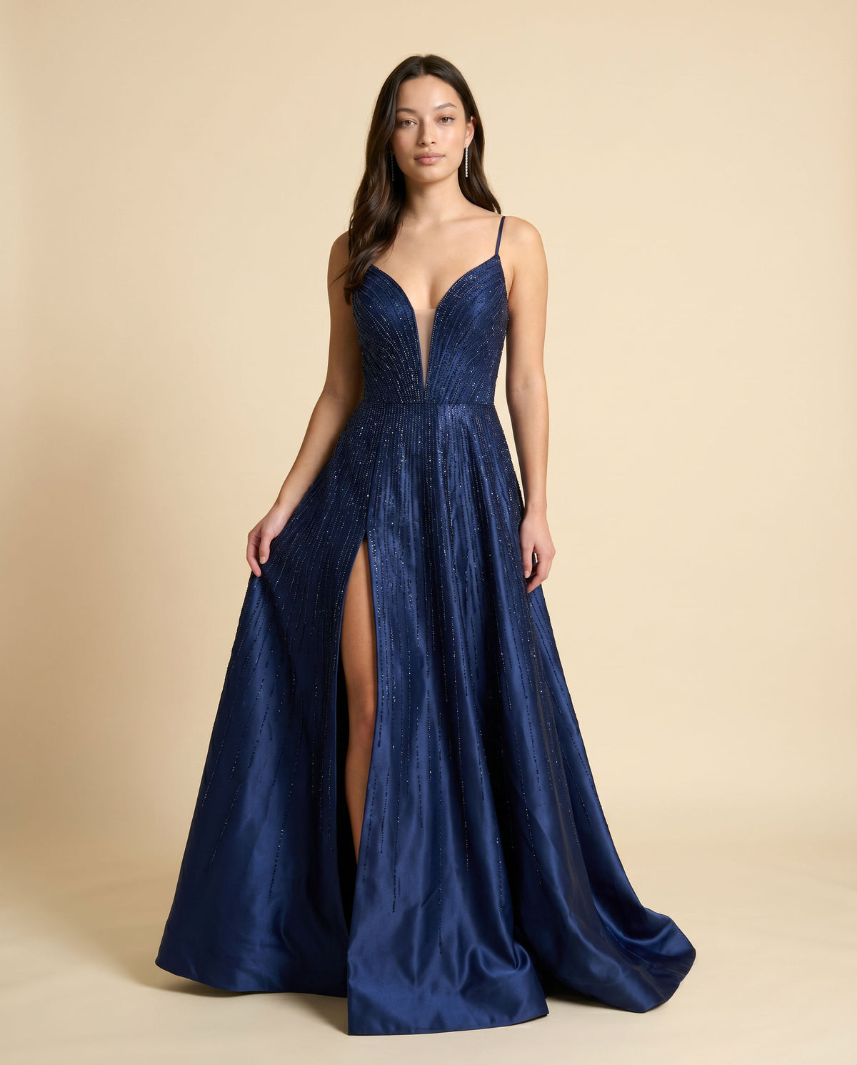 Robe Marine Brillante en A