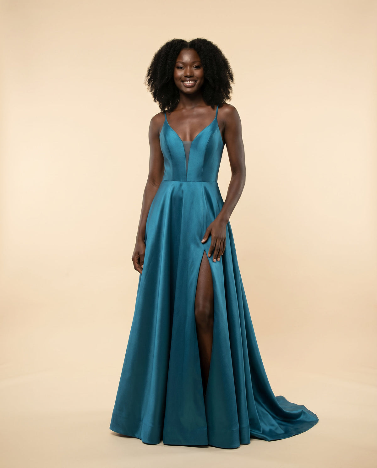Robe Fluide Avec Fente Teal