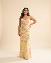 Robe Fleurie Jaune