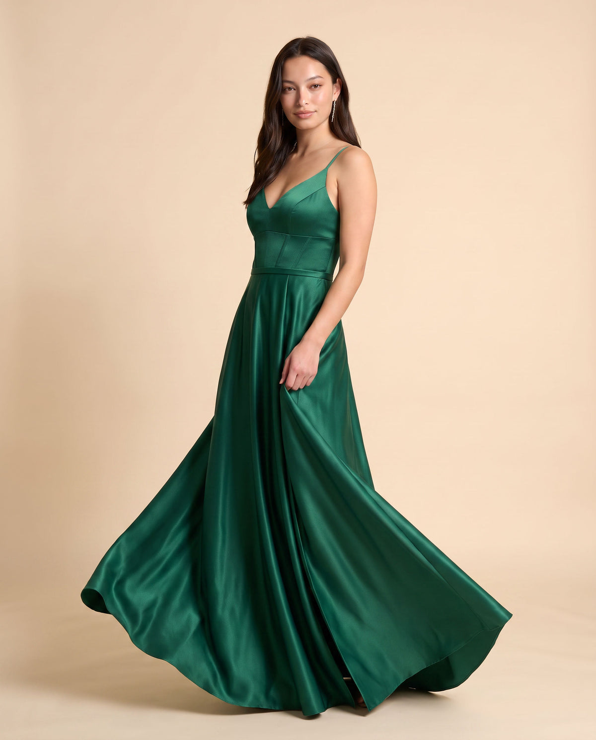 Robe satinée Hunter Green