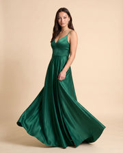 Robe satinée Hunter Green