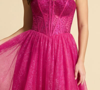 Robe scintillante bustier Fuchsia