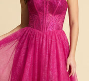Robe scintillante bustier Fuchsia