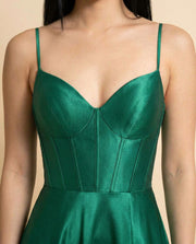 Robe En Satin Corset Peacock