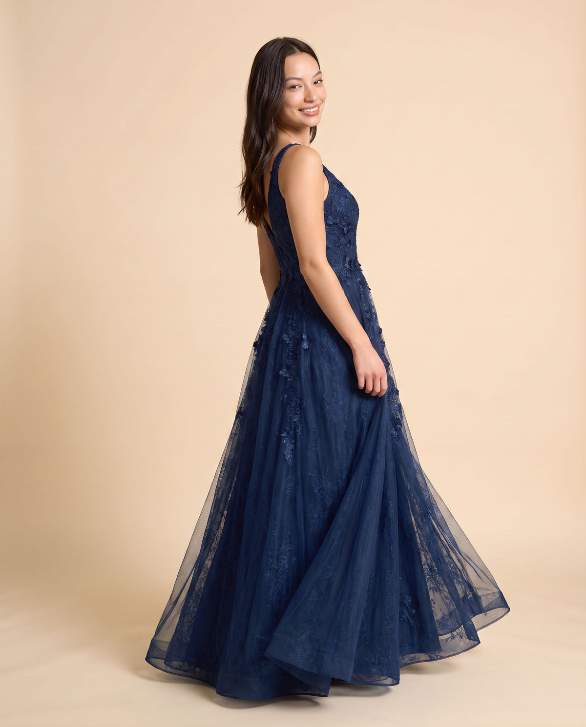 Robe Princesse Dos Lacé Marine