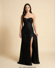 Robe Corset Brillante Noire