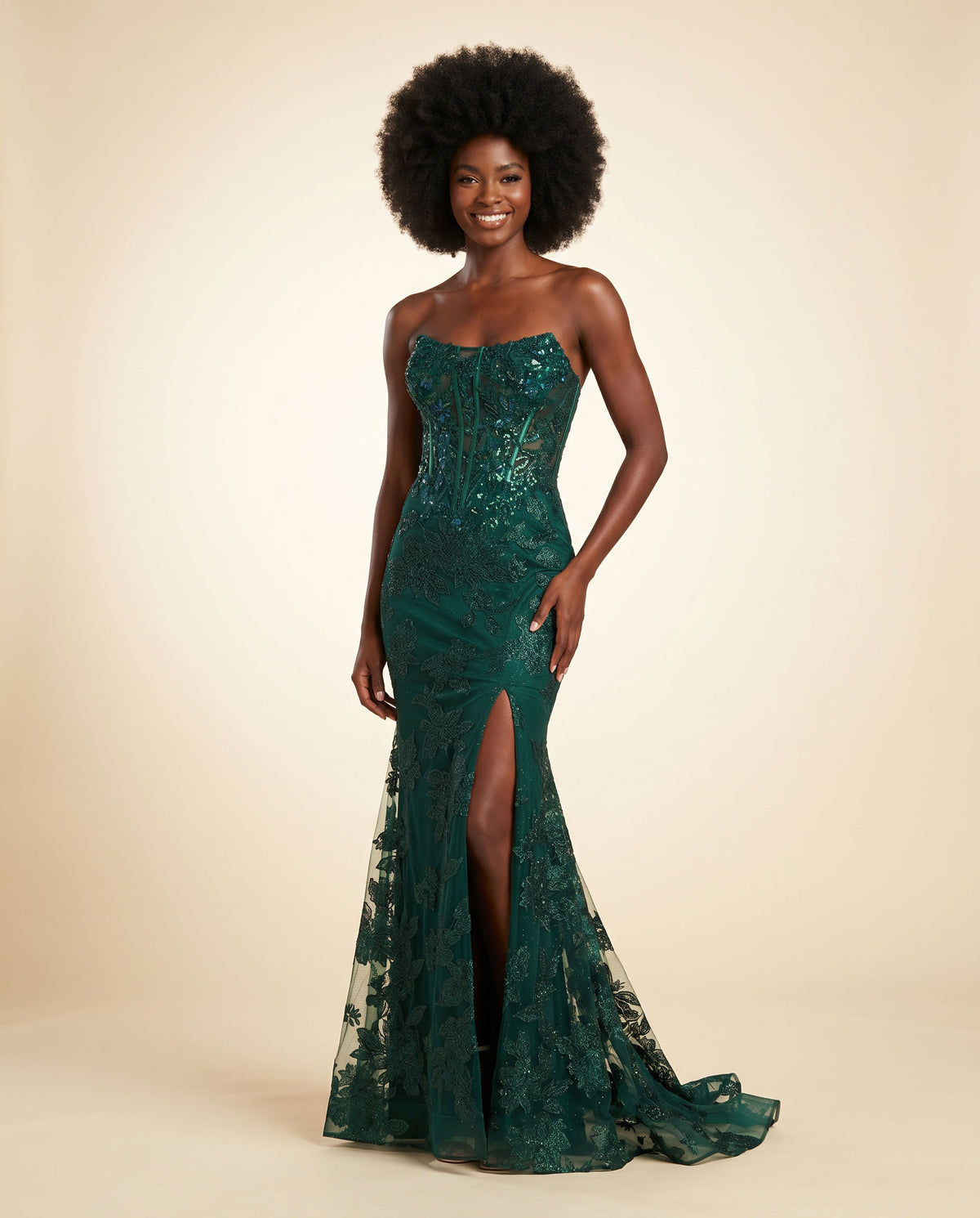Robe Corset Col Droit Emeraude