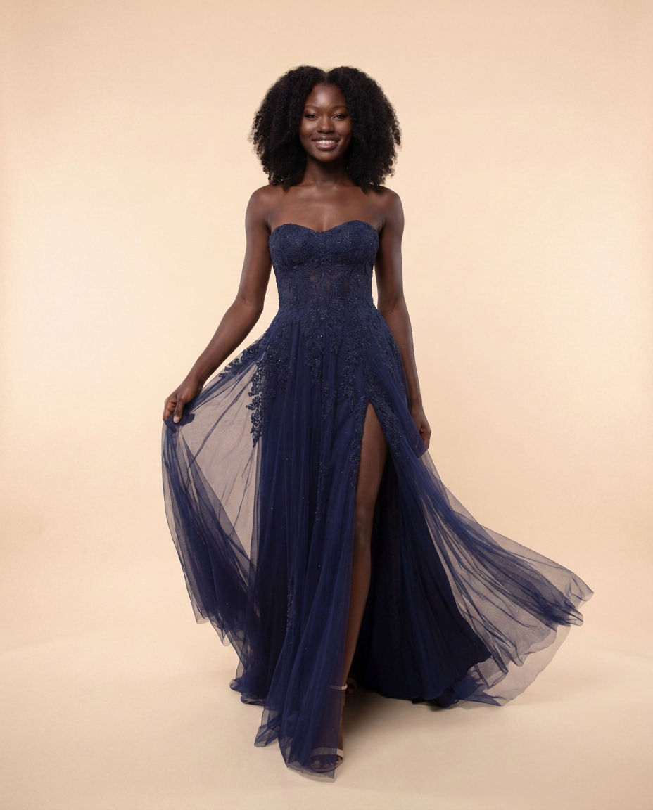 Corset Gown Navy