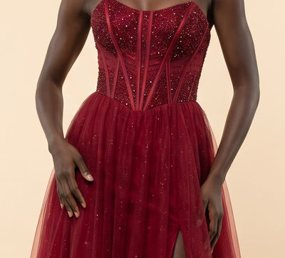 Robe scintillante bustier Bourgogne
