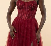 Robe scintillante bustier Bourgogne
