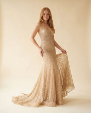 Robe Corset Sirène Champagne