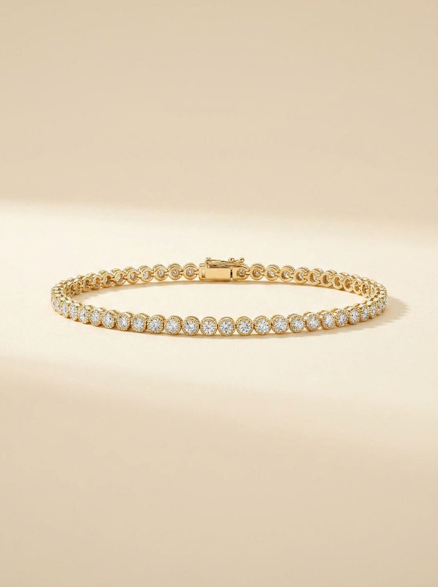 Bracelet Tennis Cristal Or