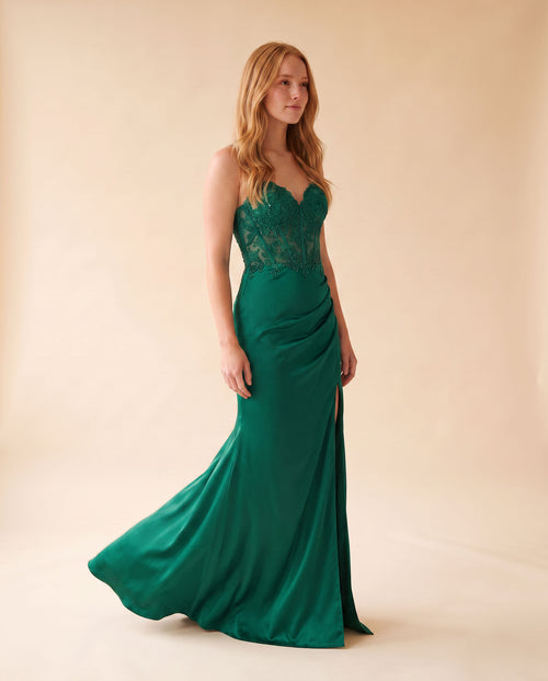 Ellie Wilde - Robe En Broderie Emeraude