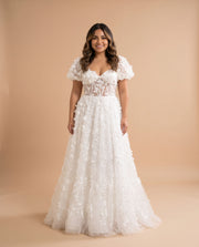 Robe Manches Bouffantes Ivoire