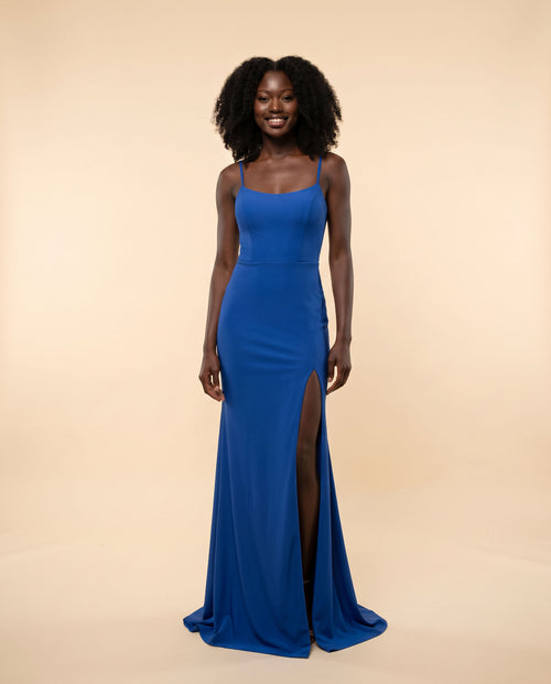 Clarisse - Robe Extensible Bleu Électrique