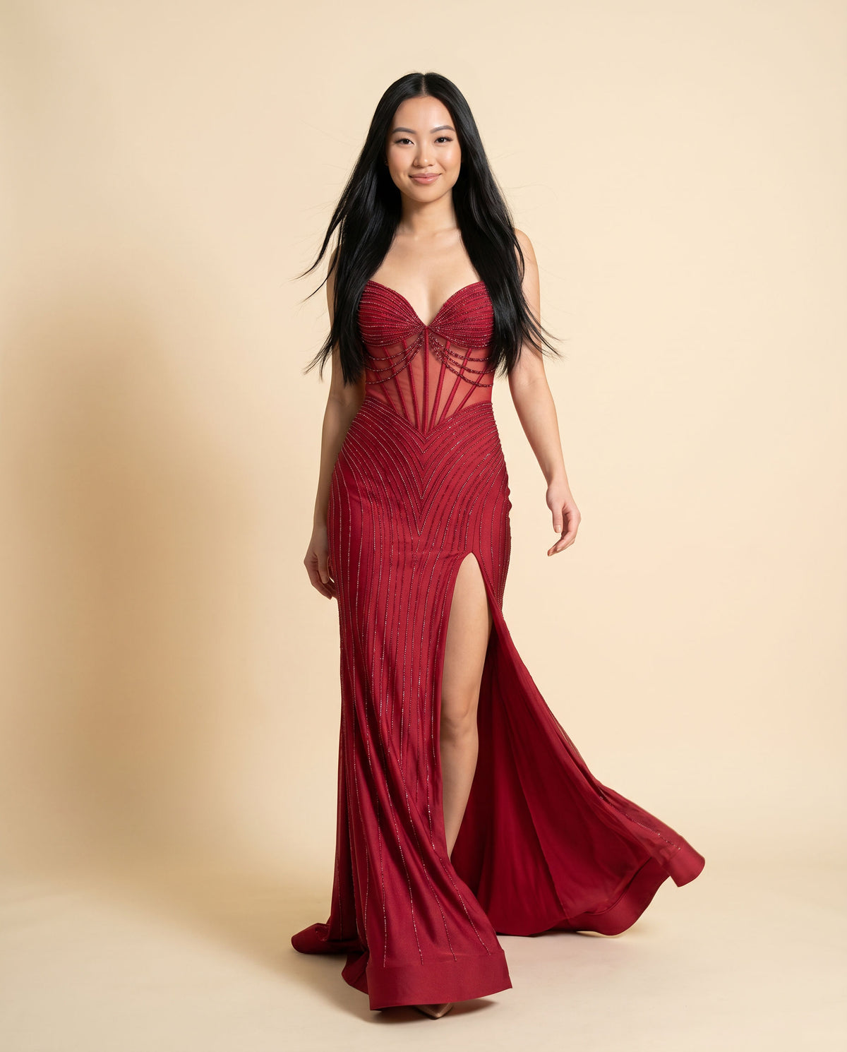 Robe Corset Brillante ruby