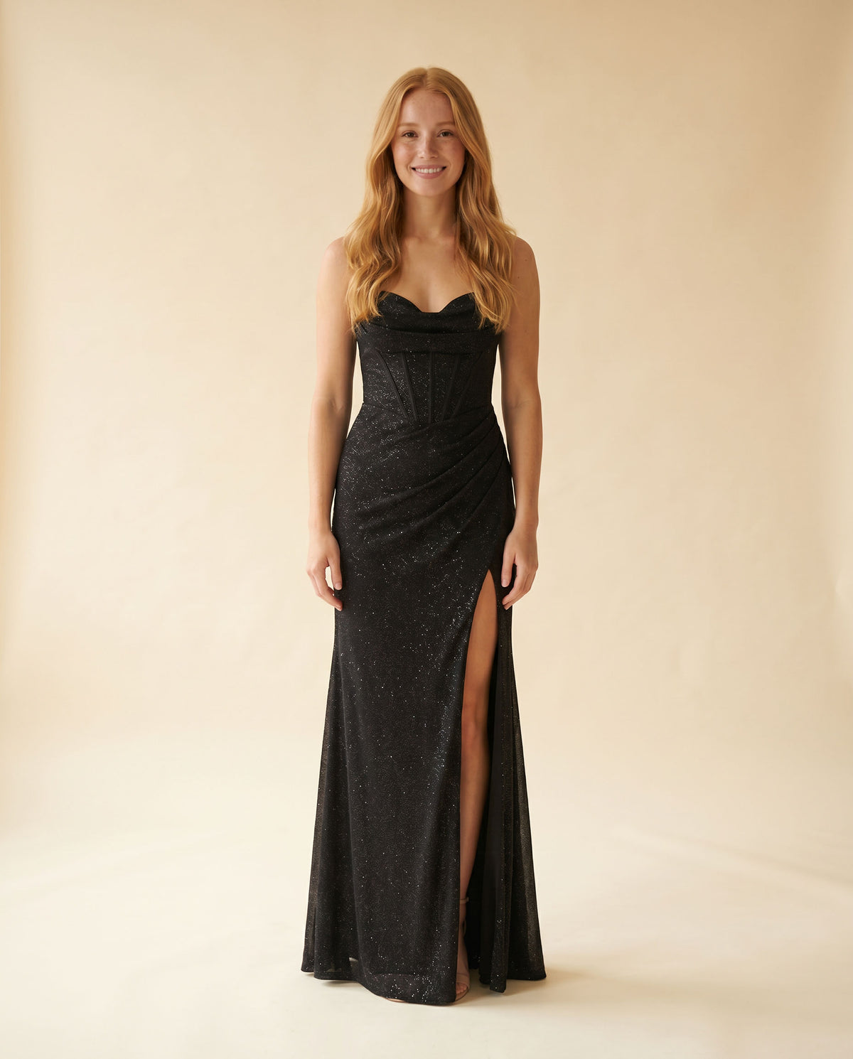 Robe Corset Scintillante Noire