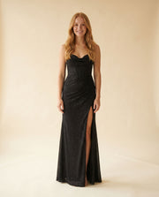 Robe Corset Scintillante Noire