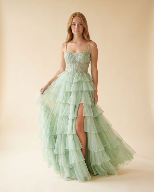Amarra - Robe Corset À Étages Bourgogne - Bourgogne