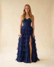 Robe à volants Marine