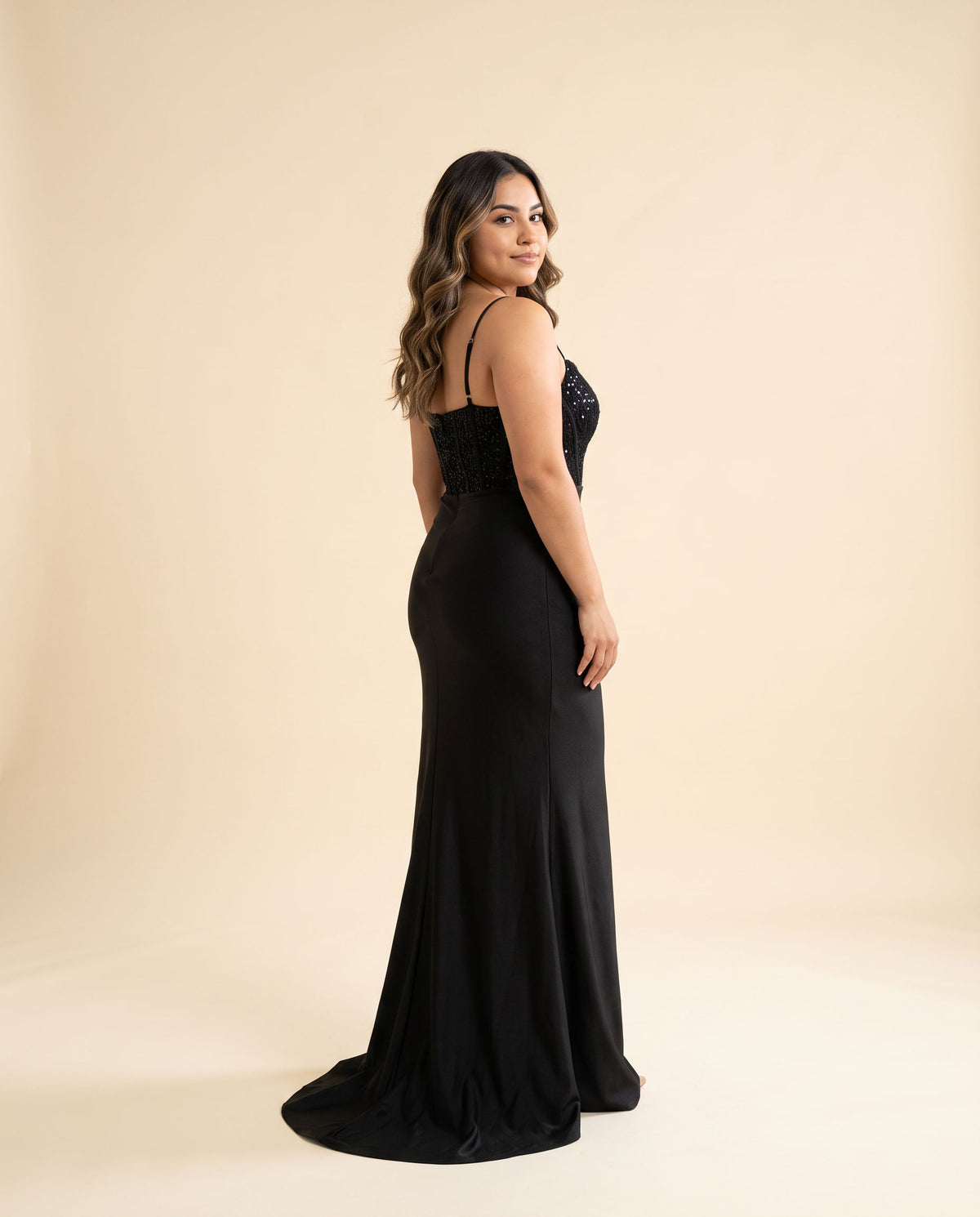 Robe croset ajustée Noire