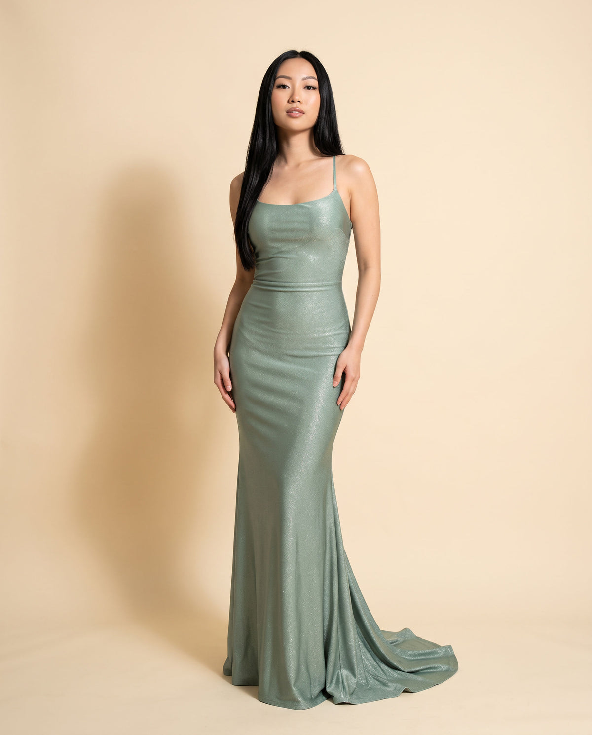 Robe ajustée en jersey Vert Sauge