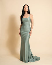 Robe ajustée en jersey Vert Sauge