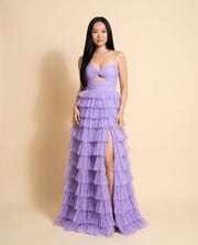 Robe De Tulle À Étages Lilas