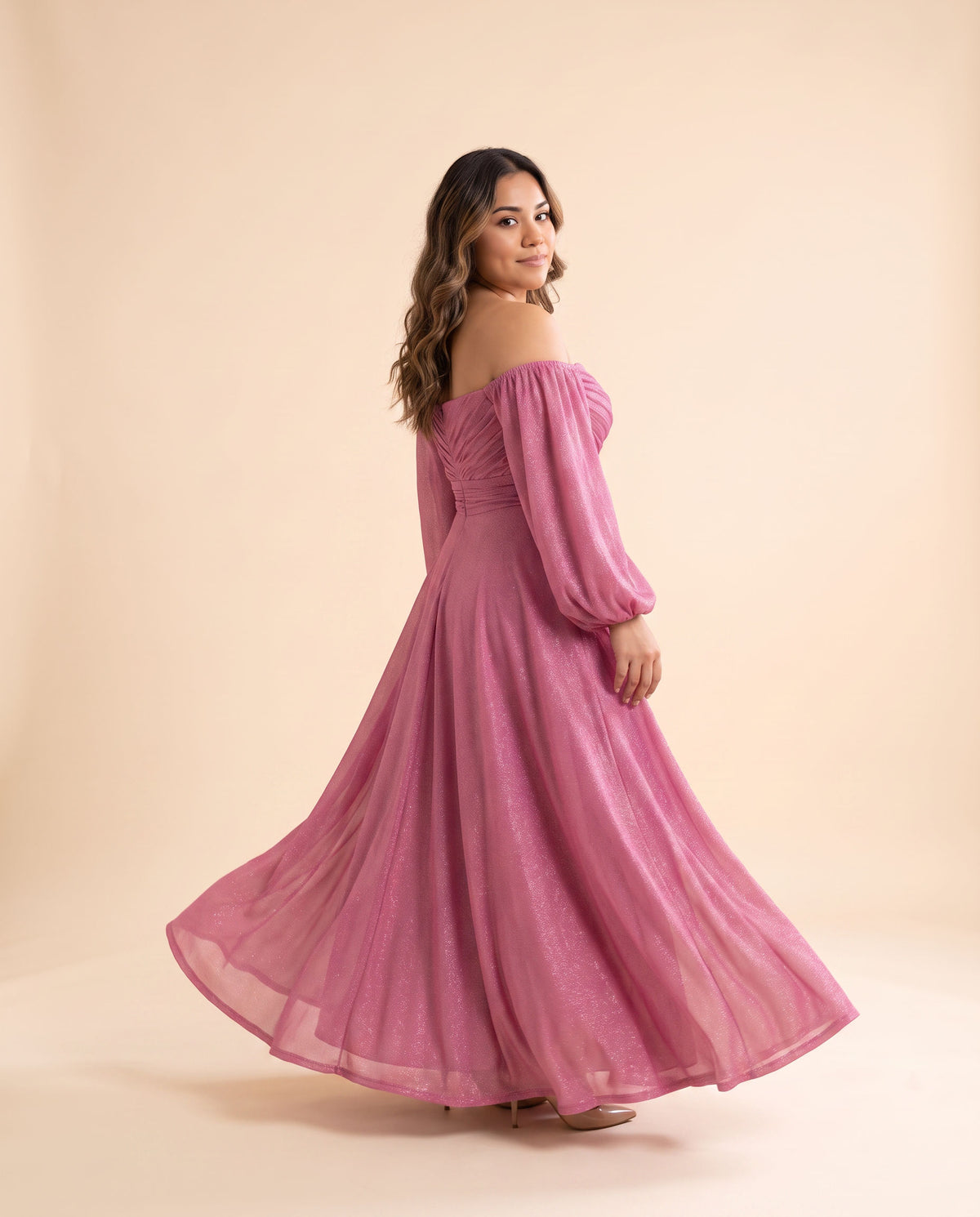 Robe Scintillante Rose
