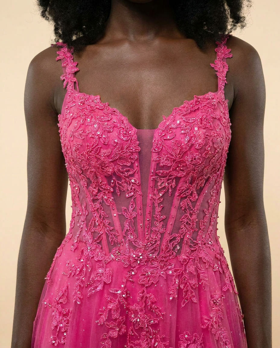 Robe en Dentelle Rose