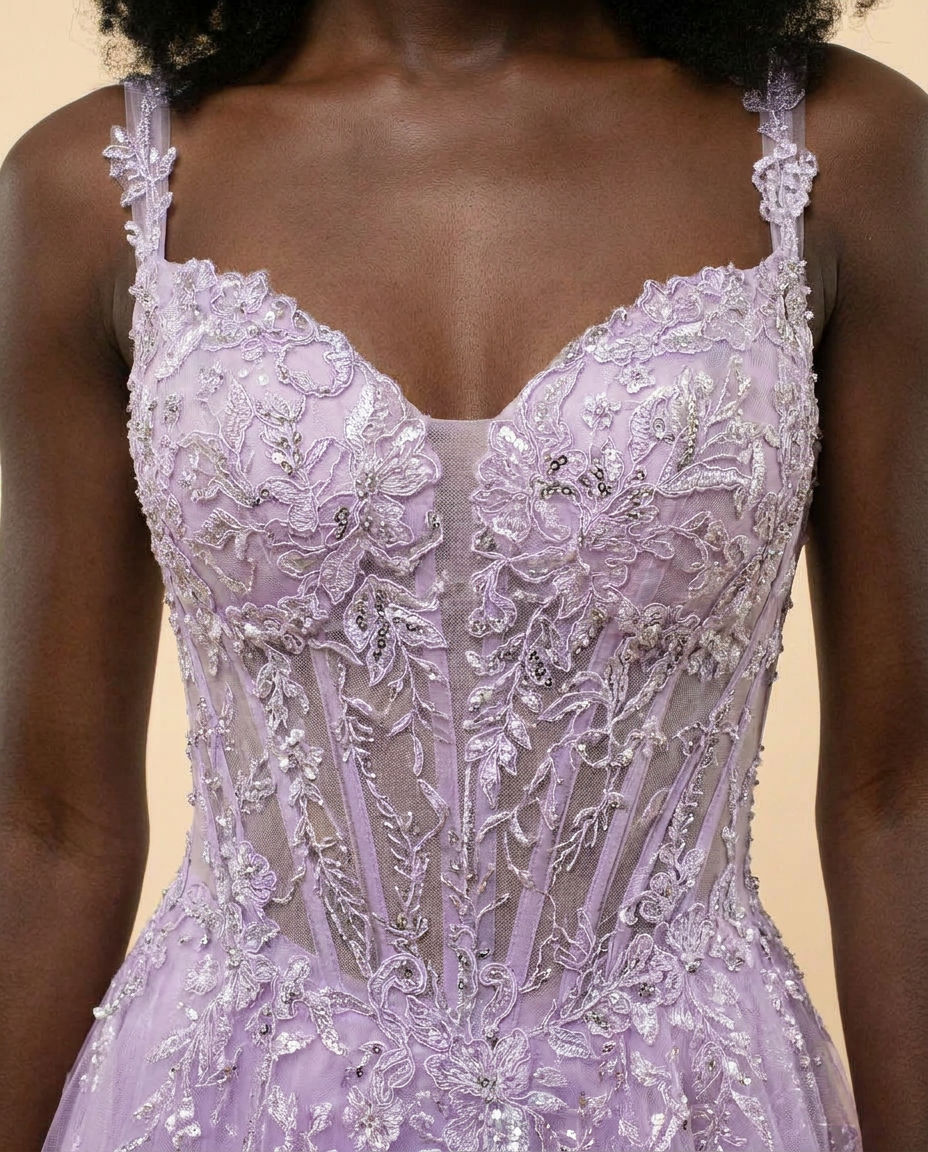 Robe en Dentelle Lilas