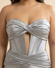 Robe Avec Corset Bustier Argenté