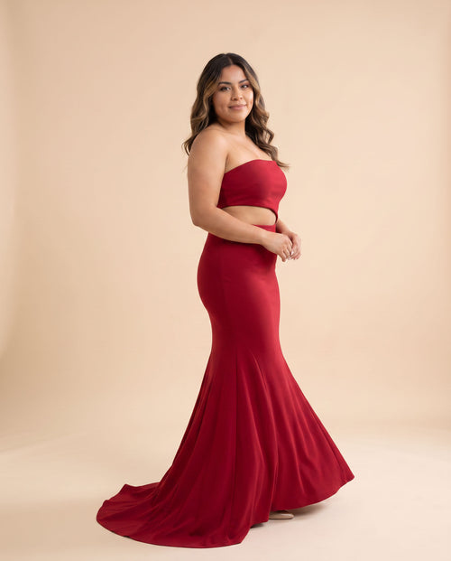 Jovani - Robe Ajustée Cerise