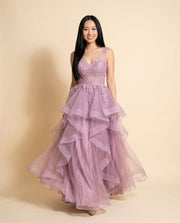 Robe à volants Mauve
